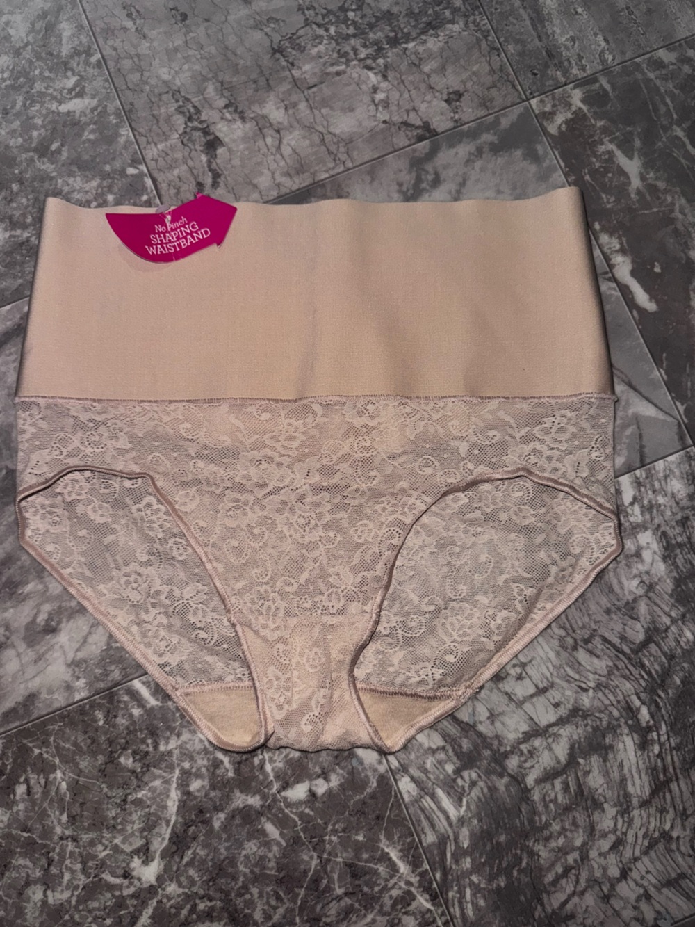 Maidenform Firm Control High Waist Lace Shapewear Brief Nude Size L